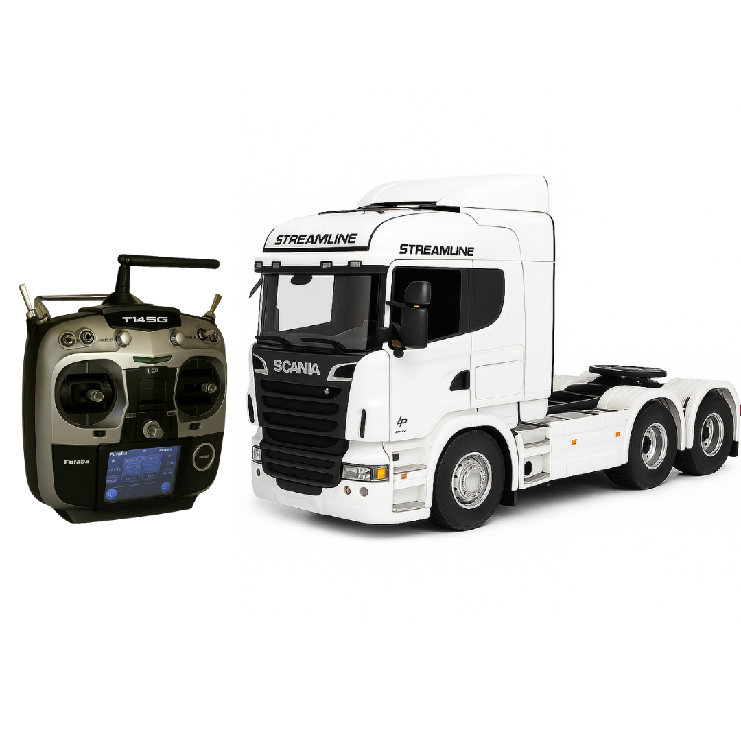 Miniatura Realista de Controle Remoto Caminhão 6X4 + Carreta