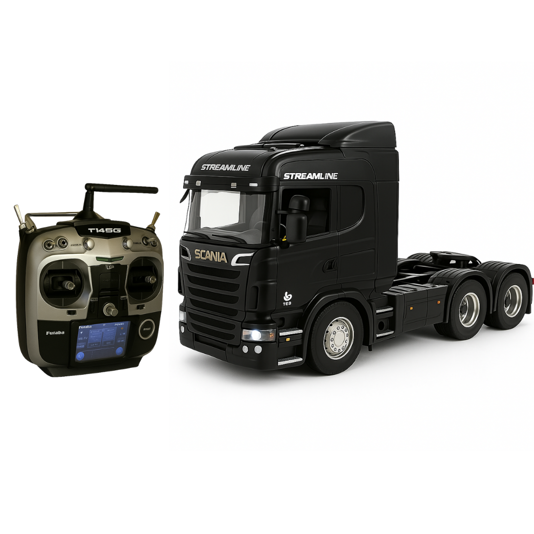 Miniatura Realista de Controle Remoto Caminhão 6X4 + Carreta