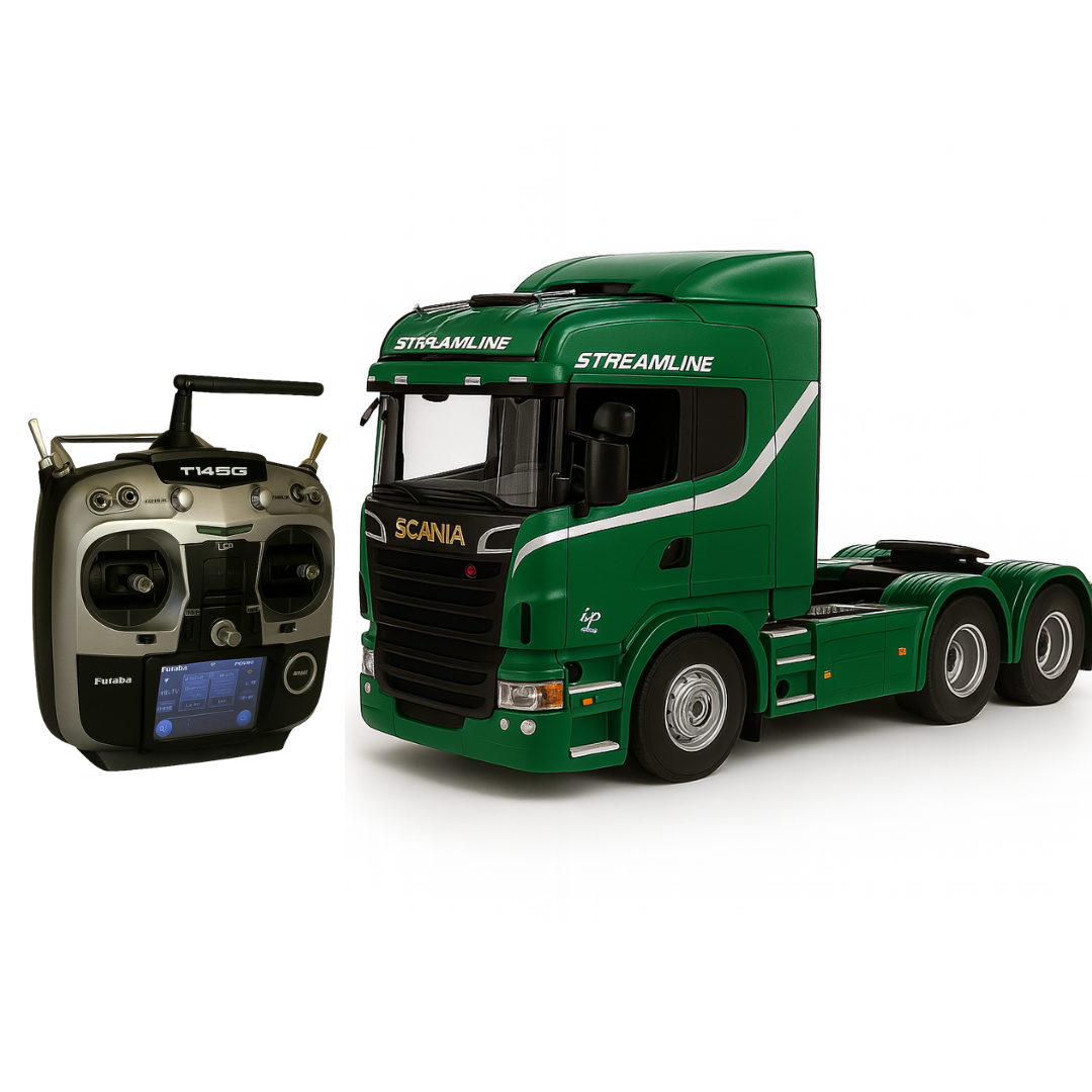 Miniatura Realista de Controle Remoto Caminhão 6X4 + Carreta