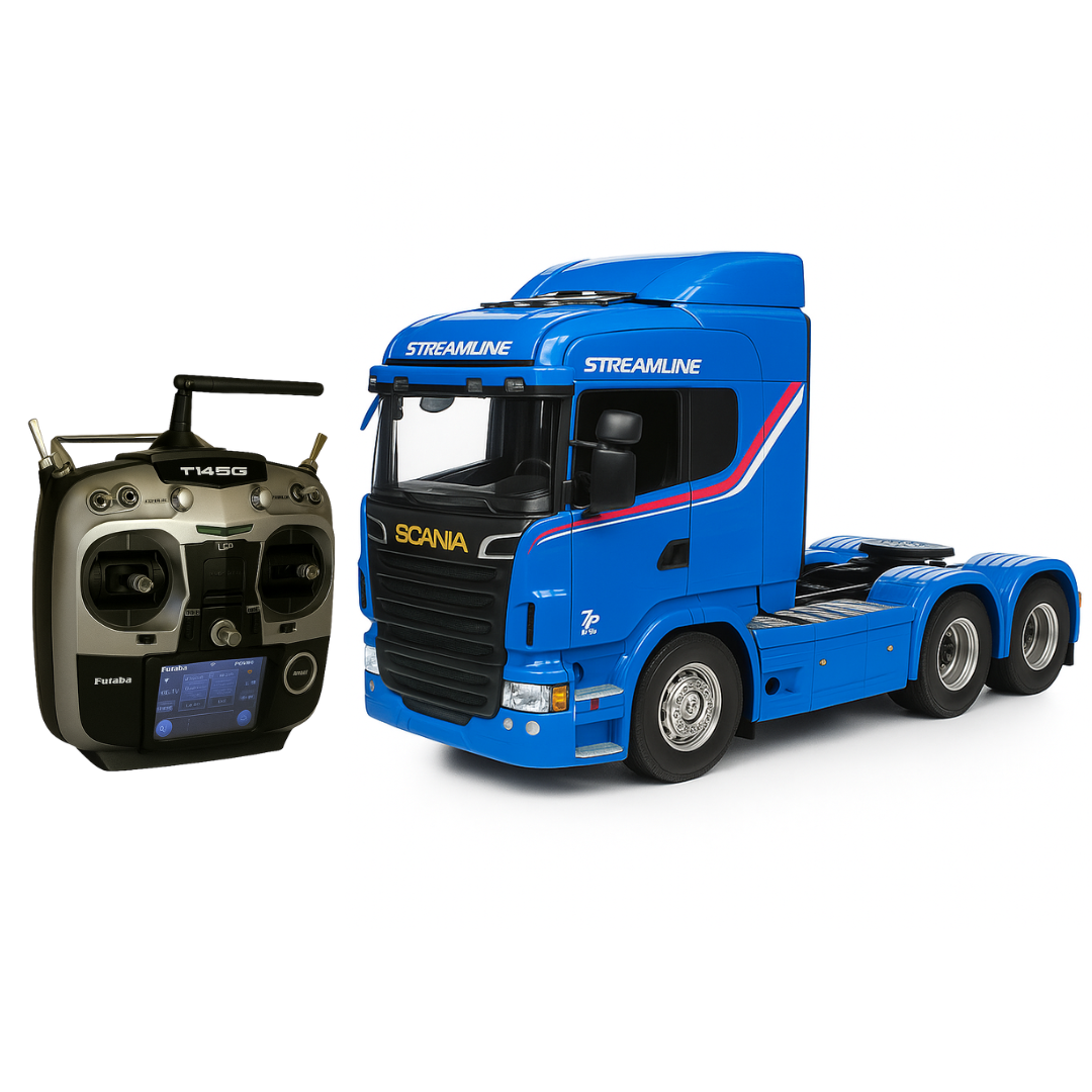 Miniatura Realista de Controle Remoto Caminhão 6X4 + Carreta