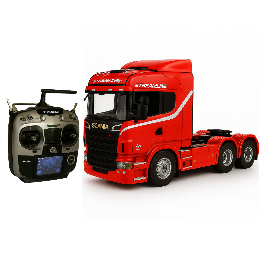 Miniatura Realista de Controle Remoto Caminhão 6X4 + Carreta