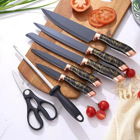 Jogo de Facas Gourmet 9 Peças Inox + Amolador (PROMOÇÃO)