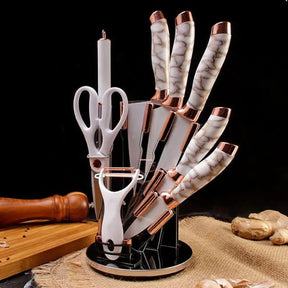 Jogo de Facas Gourmet 9 Peças Inox + Amolador (PROMOÇÃO)