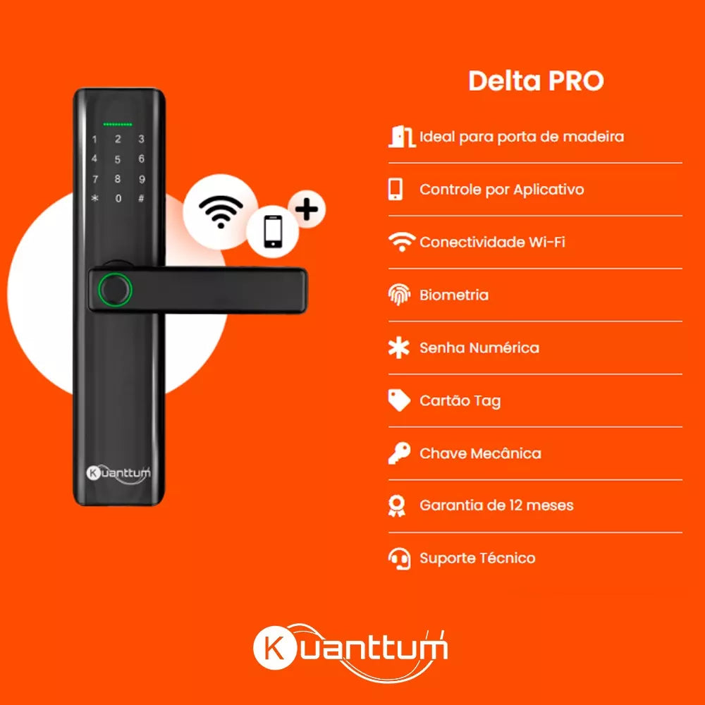 Fechadura Digital Biométrica Wi-Fi Delta Pro (PROMOÇÃO)