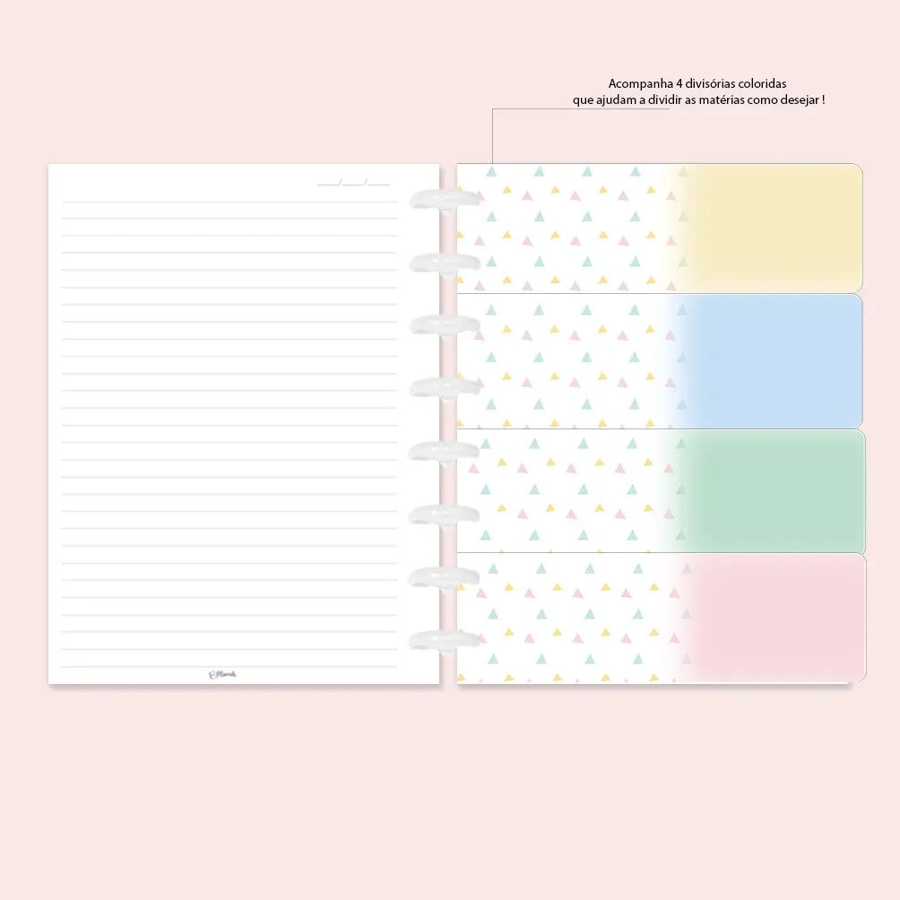 Caderno De Discos Basic Inteligente A5 - Floresça - Moreih